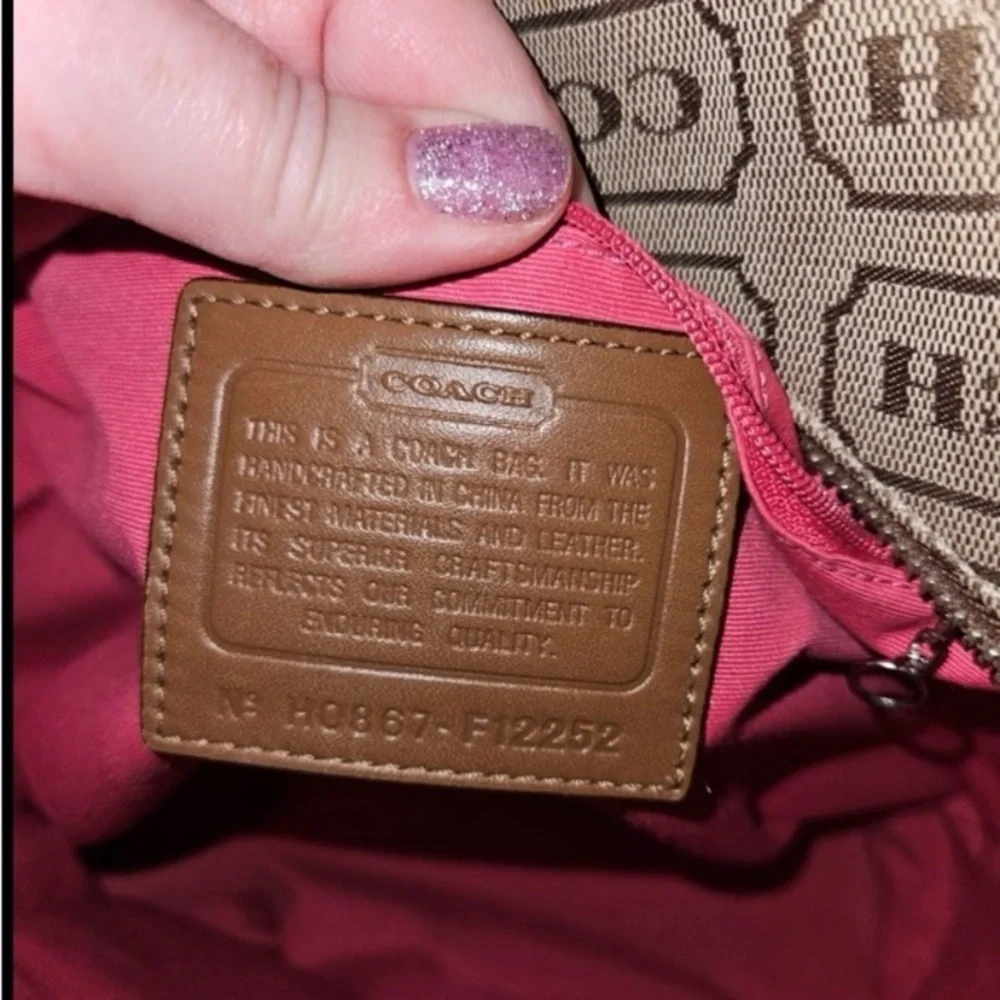 Coach Signature Tan and Pink Tote​